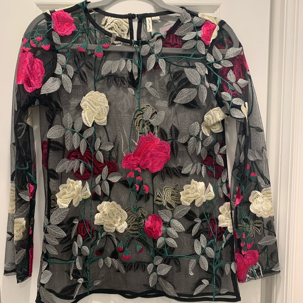 Sheer embroidered top